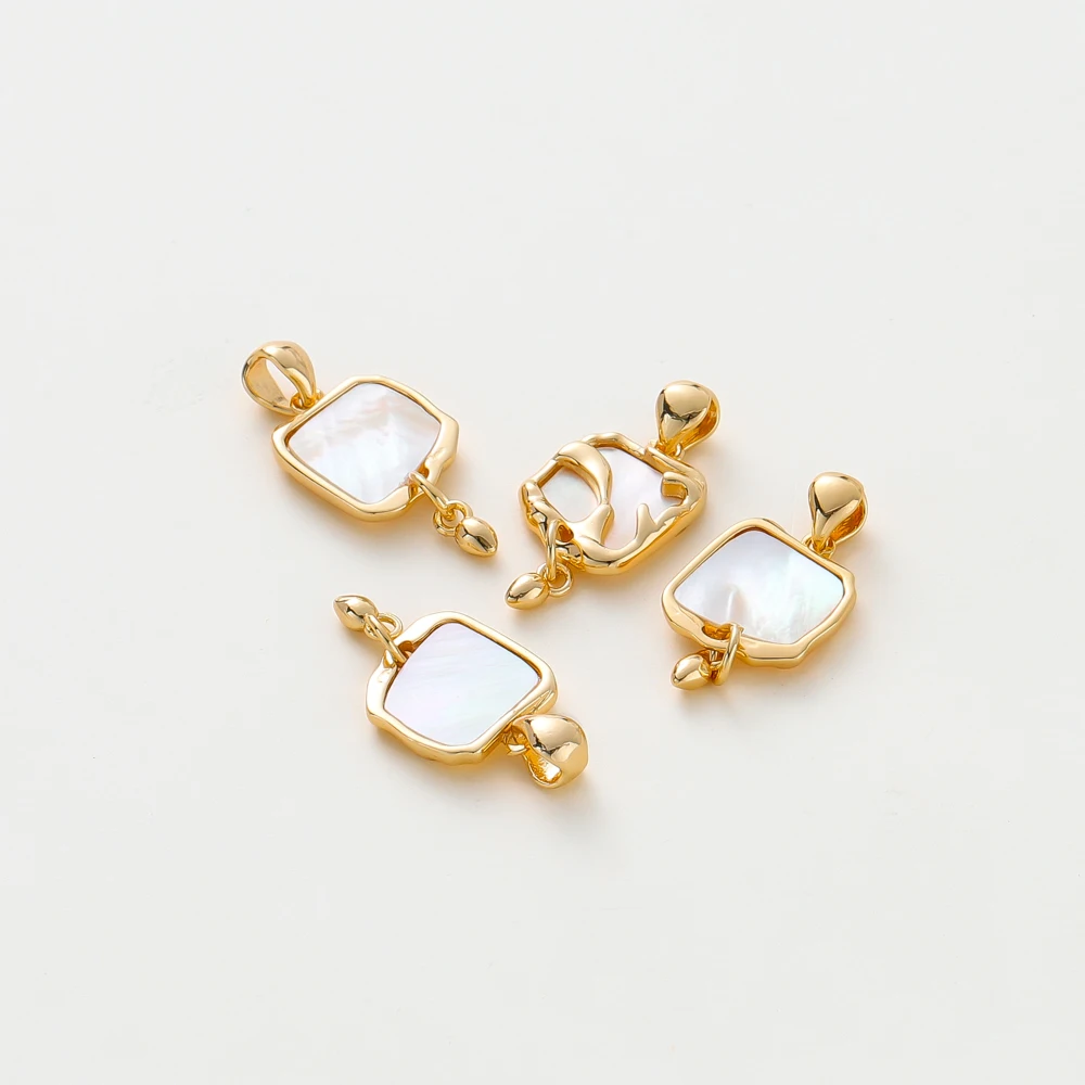 18K Unique Charms Pendants Gold Color Plated Brass Square Nature Shell Irregular Double-Hole for DIY Jewelry Accessories
18K Unique Charms Pendants Gold Color Plated Brass Square Nature Shell Irregular Double-Hole for DIY Jewelry Accessories