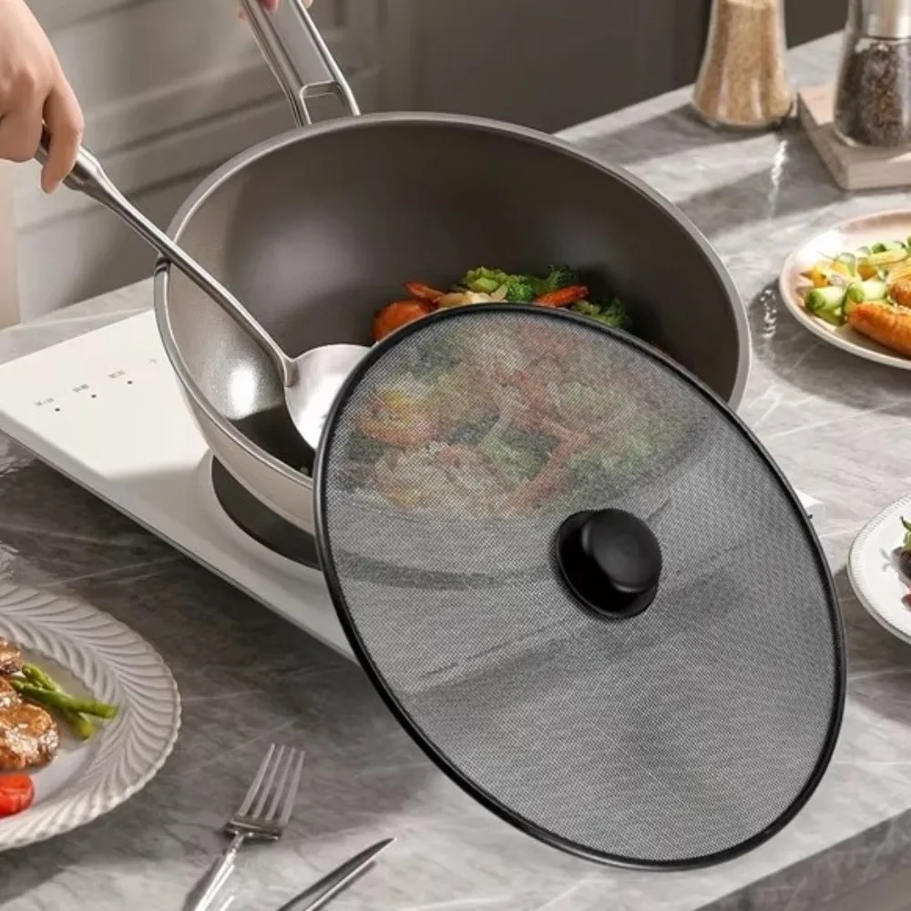 Anti-Splash Splatter Screen With Handle Stainless Steel Oil Splash Guard Fine Mesh Anti Grease Lid Frying Pan Use
Anti-Splash Splatter Screen With Handle Stainless Steel Oil Splash Guard Fine Mesh Anti Grease Lid Frying Pan Use