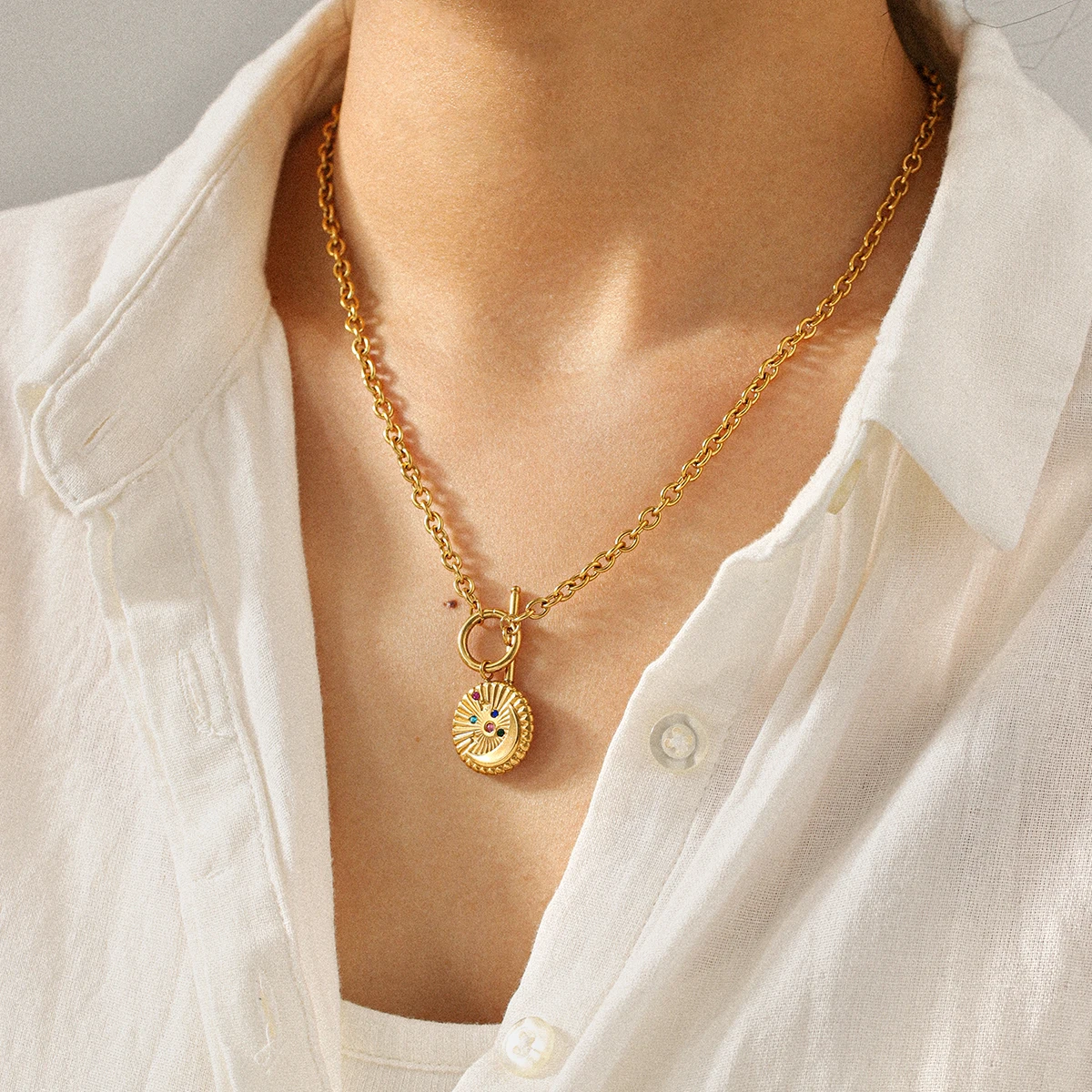 CZ Crystal Zircon Pendant Necklace Gold Plated Stainless Steel Minimalist Women Waterproof Tarnish Free Dainty Office Commute
CZ Crystal Zircon Pendant Necklace Gold Plated Stainless Steel Minimalist Women Waterproof Tarnish Free Dainty Office Commute