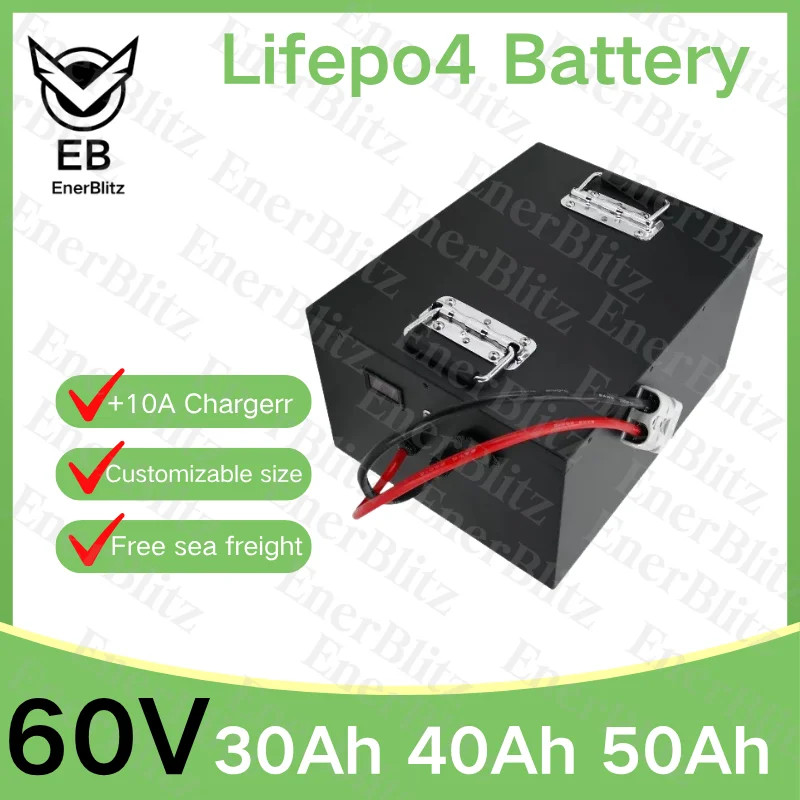 EBLifepo4 Аккумулятор 60 В 50 Ач 60 Ач 40 Ач 30 Ач 70 Ач не 48 В 72 В для 2 кВт 3000 Вт 1000 Вт Автомобильный снегоход гольф-кар 10 А с зарядным устройством
EBLifepo4 Аккумулятор 60 В 50 Ач 60 Ач 40 Ач 30 Ач 70 Ач не 48 В 72 В для 2 кВт 3000 Вт 1000 Вт Автомобильный снегоход гольф-кар 10 А с зарядным устройством