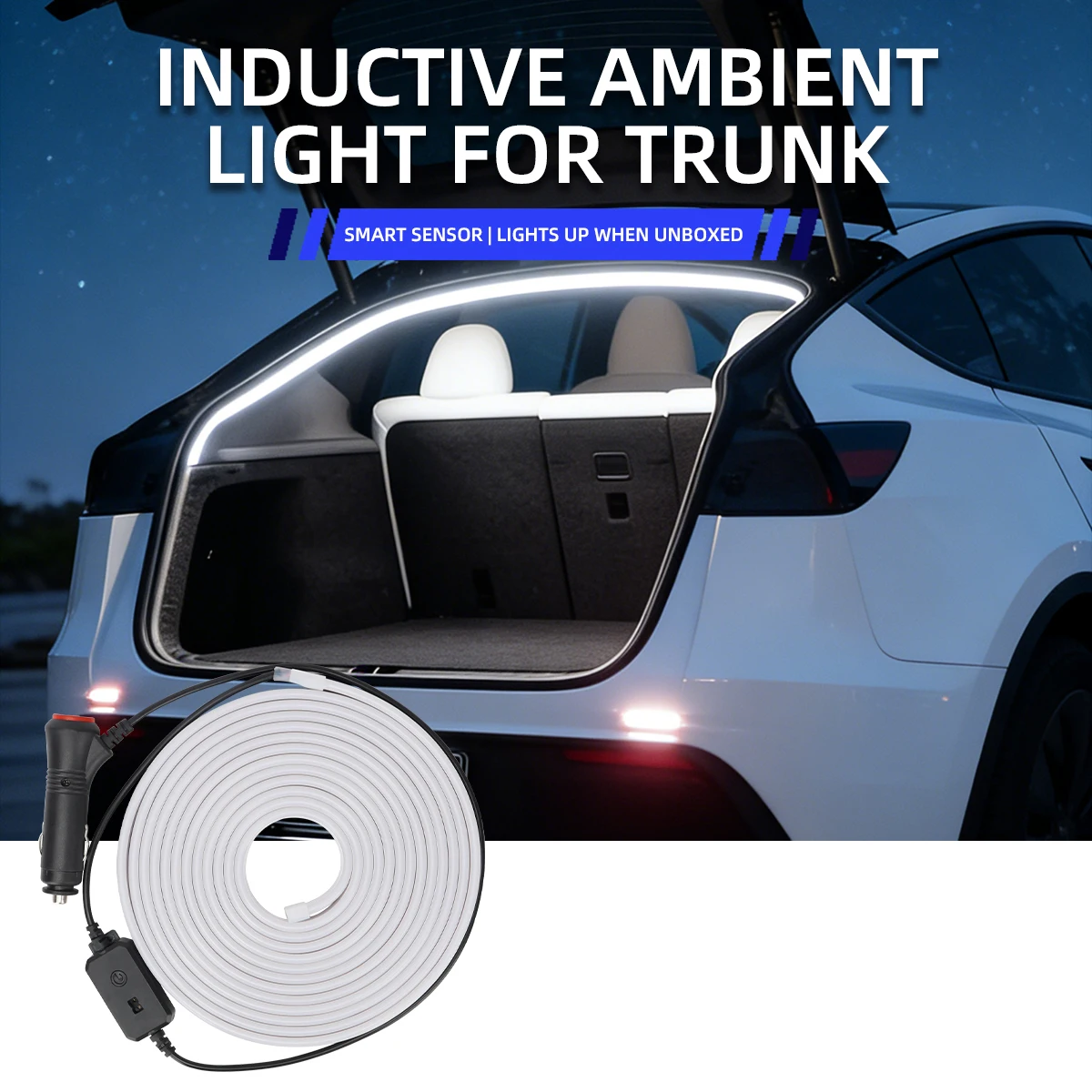 For Tesla Model 3/Y Trunk lighting 4.3M ambient light interior decoration LED with cigarette Wireless Tailgate light strip 12V
For Tesla Model 3/Y Trunk lighting 4.3M ambient light interior decoration LED with cigarette Wireless Tailgate light strip 12V