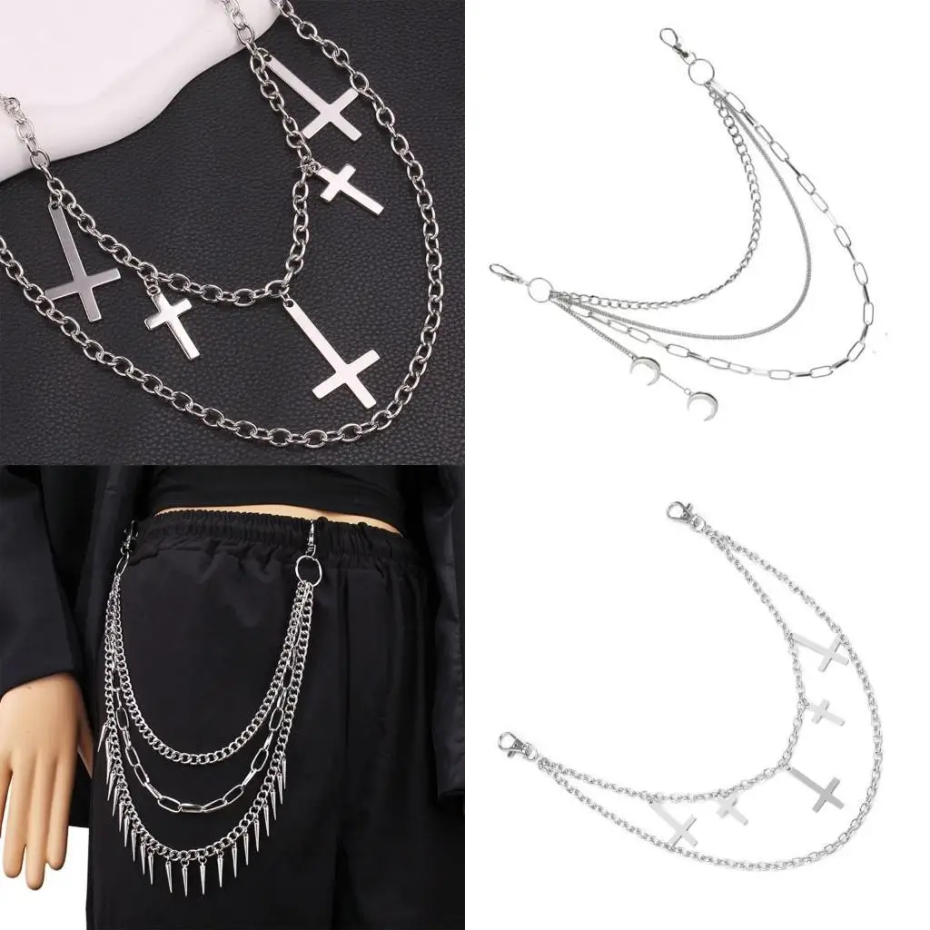 39BD Multi-Layer Pants Chain Harajuku 2000s Moon Charm Punk Moon Belt Jeans Pants 
39BD Multi-Layer Pants Chain Harajuku 2000s Moon Charm Punk Moon Belt Jeans Pants