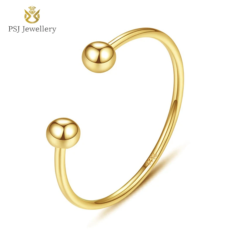 PSJ Wholesale Fashion Trendy High Polished 18K Gold Plated Ball Design Adjustable 925 Sterling Silver Rings for Women
PSJ Wholesale Fashion Trendy High Polished 18K Gold Plated Ball Design Adjustable 925 Sterling Silver Rings for Women