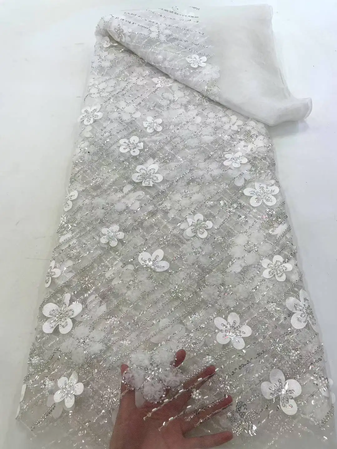2025 African French Nigerian High End Tulle Lace 3D Fabric Beads Sequins Mesh for Embroiderg Wedding Party Bride Sewing Dress
2025 African French Nigerian High End Tulle Lace 3D Fabric Beads Sequins Mesh for Embroiderg Wedding Party Bride Sewing Dress