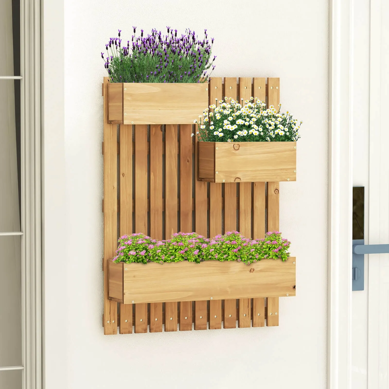 Wall Mounted Garden Planter with 3 Planter Boxes Drainage Holes Non-woven Liners
Wall Mounted Garden Planter with 3 Planter Boxes Drainage Holes Non-woven Liners