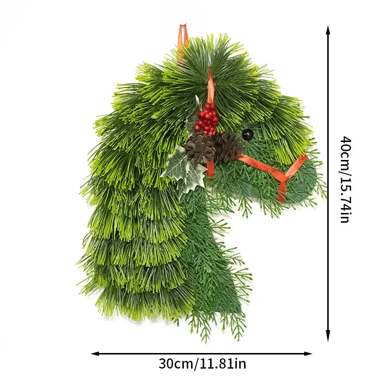2025 New Horse Head Wreath Rustic Artificial Green Wreaths For Front Door With Red Ribbon Decor Christmas Door Hanging Decoratio
2025 New Horse Head Wreath Rustic Artificial Green Wreaths For Front Door With Red Ribbon Decor Christmas Door Hanging Decoratio