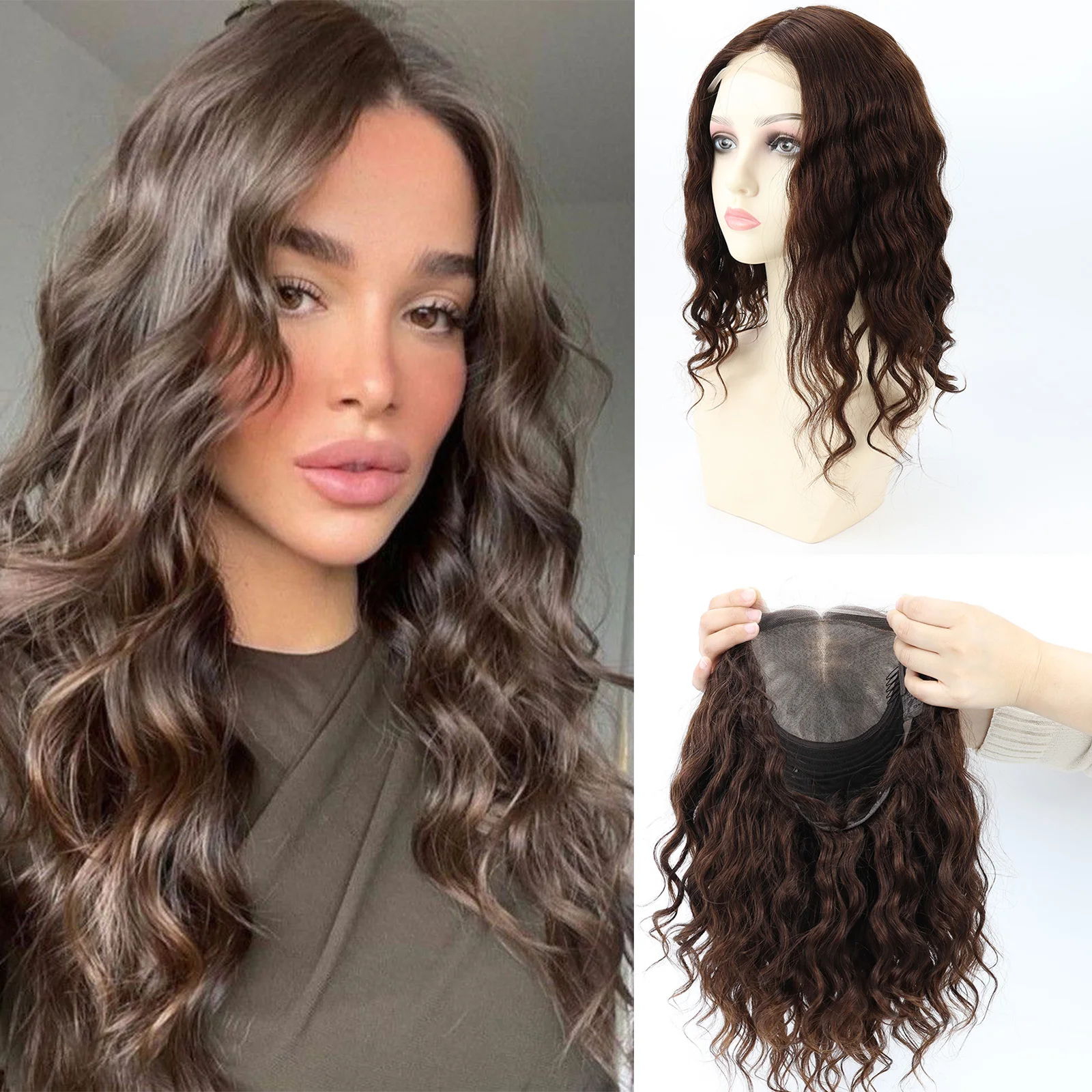 Silk Top Wig Real Human Hair Silk Top Light Blonde Wavy Virgin European Hair Silk Base Brown Natural Hairline with Baby hair
Silk Top Wig Real Human Hair Silk Top Light Blonde Wavy Virgin European Hair Silk Base Brown Natural Hairline with Baby hair