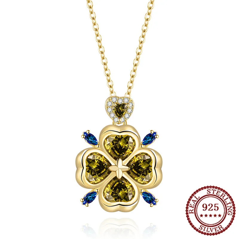 925 Sterling Silver Fashionable and Luxurious Heart-shaped Clover Necklace with Flower Earrings 14k Gold Jewelry Set for Women
925 Sterling Silver Fashionable and Luxurious Heart-shaped Clover Necklace with Flower Earrings 14k Gold Jewelry Set for Women