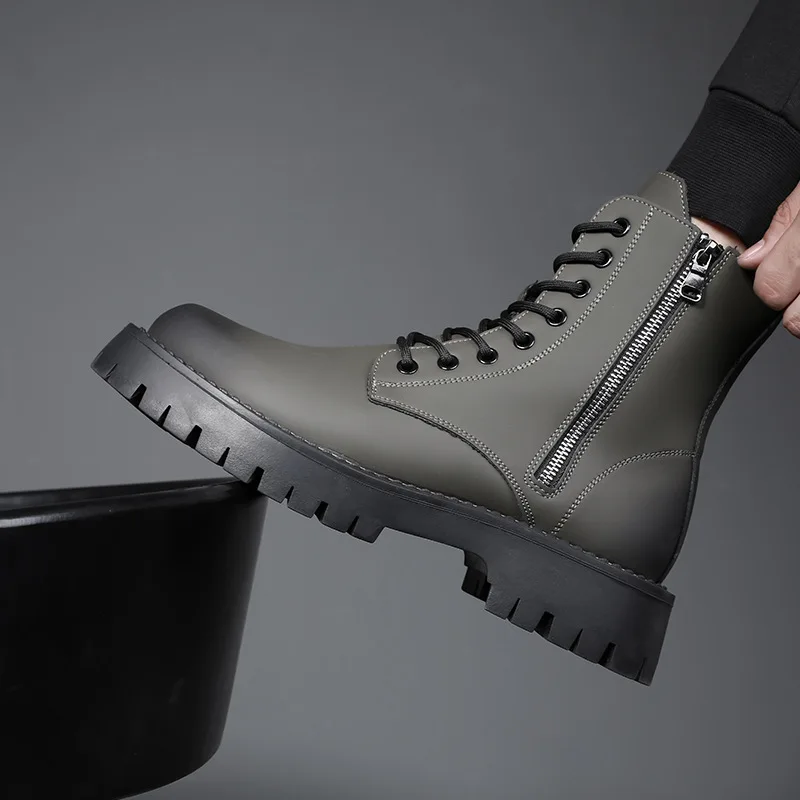 men's luxury fashion motorcycle boots black grey autumn winter shoes high top cowboy boot original leather platform long botas
men's luxury fashion motorcycle boots black grey autumn winter shoes high top cowboy boot original leather platform long botas