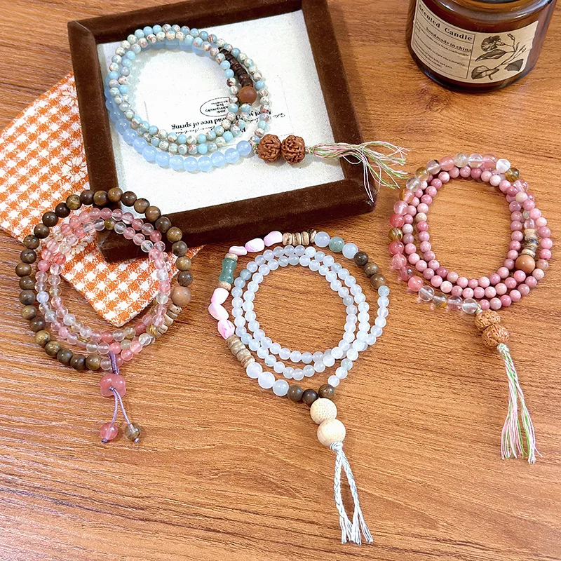 Guochao Color Tourmaline Beaded Bracelet Women's Retro Bracelet New Chinese Stacked Wearing Multi-layer Wood Bead Tassel Jewelry
Guochao Color Tourmaline Beaded Bracelet Women's Retro Bracelet New Chinese Stacked Wearing Multi-layer Wood Bead Tassel Jewelry