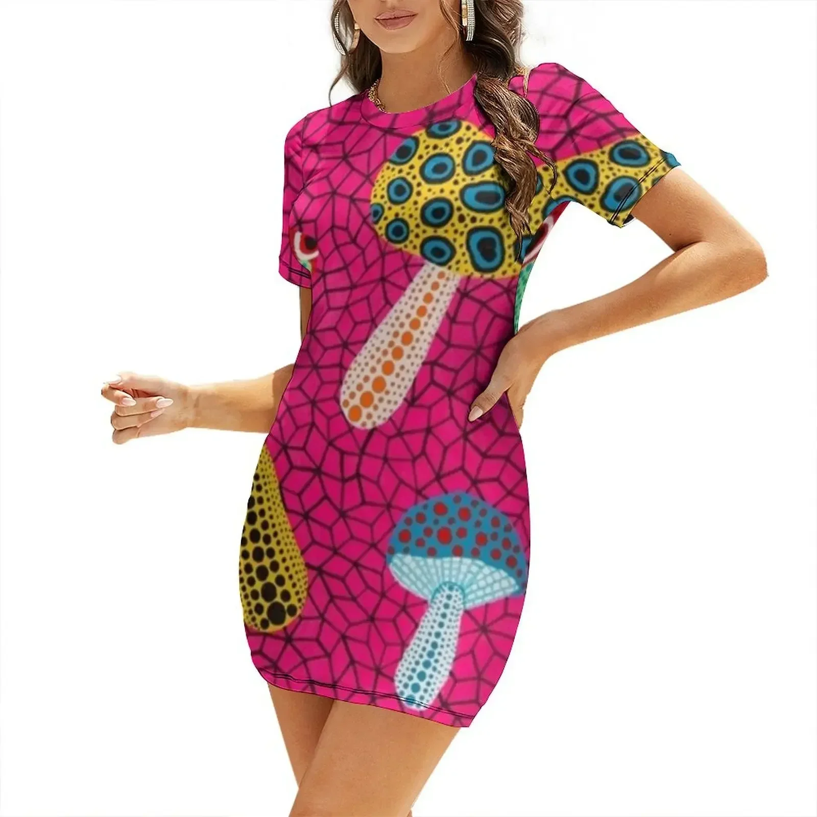 Yayoi Kusama Mushrooms Colorfull Short-Sleeved Dress chic and elegant evening dress Bride dresses
Yayoi Kusama Mushrooms Colorfull Short-Sleeved Dress chic and elegant evening dress Bride dresses