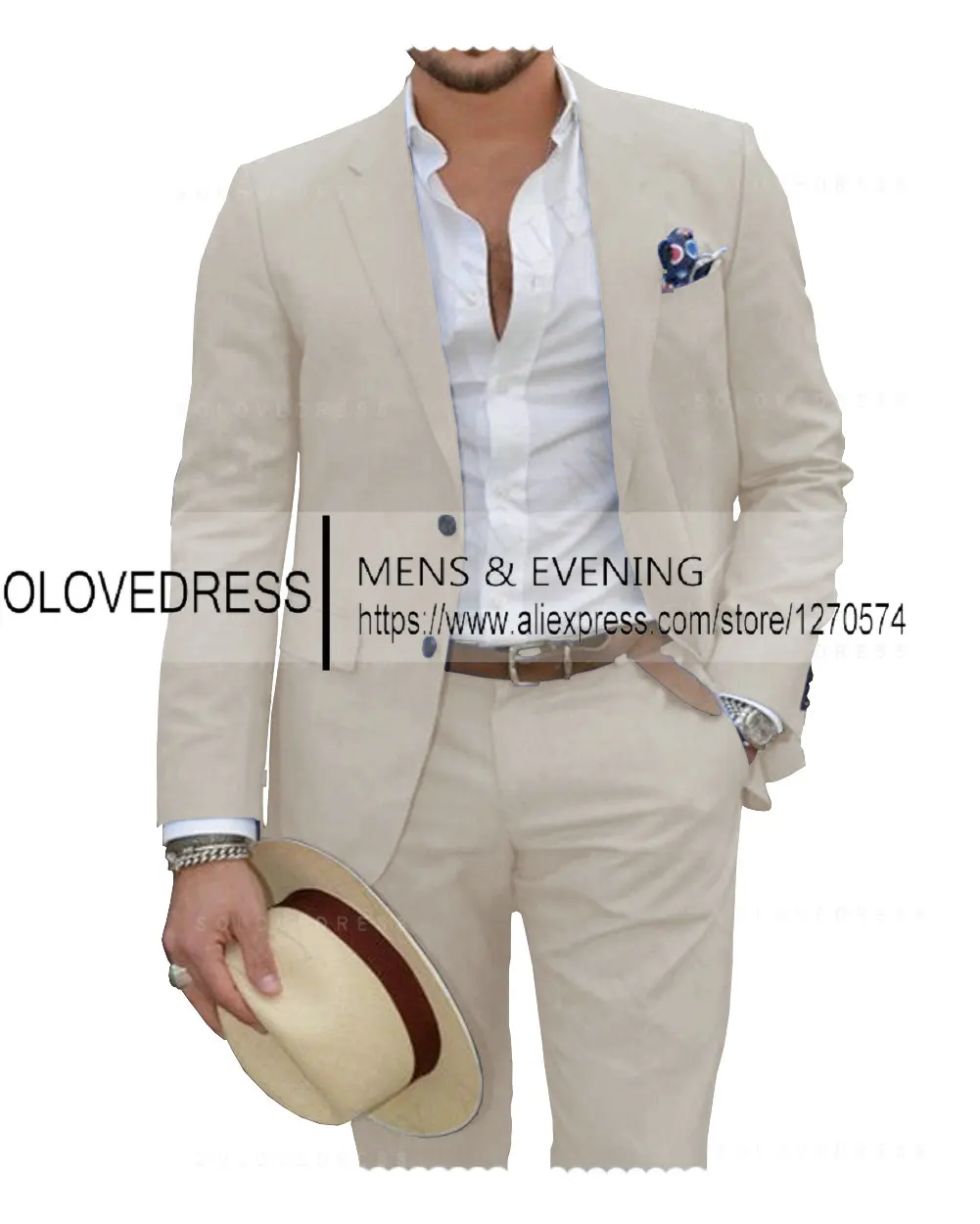 New Beige Men's 2 Pieces Suit Formal Business Notch Lapel Slim Fit Tuxedos Best Man Blazer For Wedding(Jacket+Pants)
New Beige Men's 2 Pieces Suit Formal Business Notch Lapel Slim Fit Tuxedos Best Man Blazer For Wedding(Jacket+Pants)