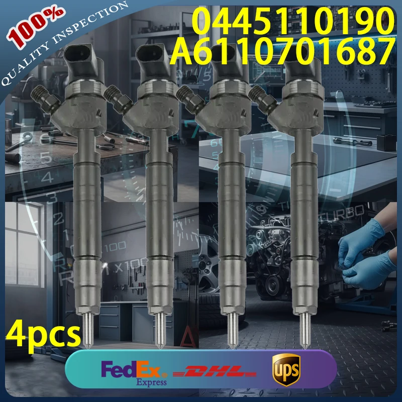 0445110190 Common Rail Diesel Injector A6110701687 for Mercedes-Benz Sprinter 308 311 313 411 413 CDI Diesel Engine 4pcs
0445110190 Common Rail Diesel Injector A6110701687 for Mercedes-Benz Sprinter 308 311 313 411 413 CDI Diesel Engine 4pcs