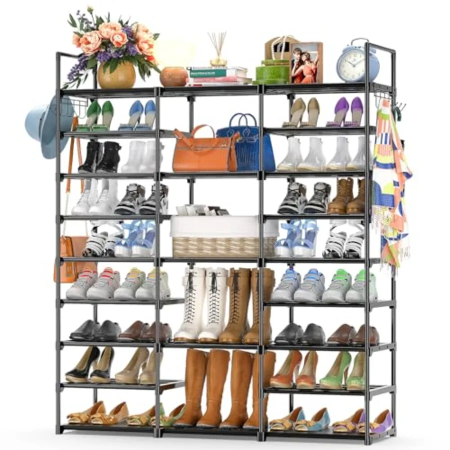 9-Tier Metal Shoe Rack Organizer for 50-55 Pairs - Space Saving Shoe Storage Shelf for Entryway, Closet, Bedroom, Hallway
9-Tier Metal Shoe Rack Organizer for 50-55 Pairs - Space Saving Shoe Storage Shelf for Entryway, Closet, Bedroom, Hallway