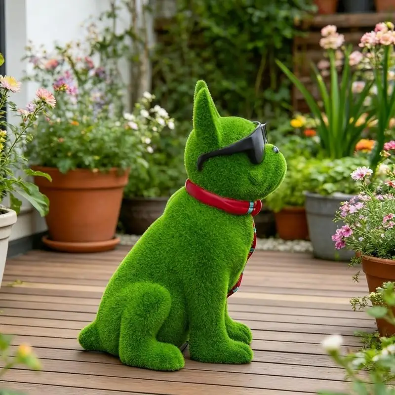 E8BD Green Flocking Puppies Statue With Cool Sunglasses Portable Garden Ornament
E8BD Green Flocking Puppies Statue With Cool Sunglasses Portable Garden Ornament