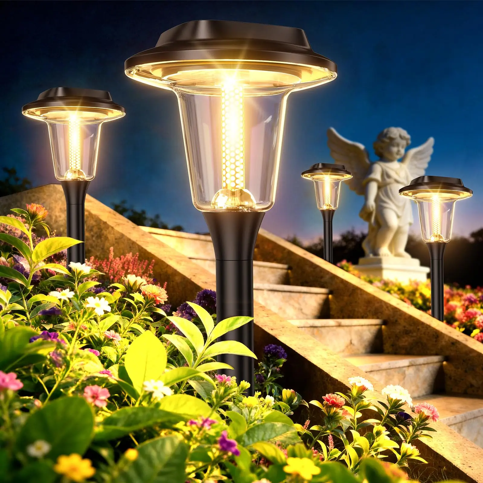 Solar Pathway Lights Outdoor, 2/6 Pack Modern Brighter Solar Powered Landscape Path Lights, IP65 Waterproof Outdoor Solar Garden
Solar Pathway Lights Outdoor, 2/6 Pack Modern Brighter Solar Powered Landscape Path Lights, IP65 Waterproof Outdoor Solar Garden