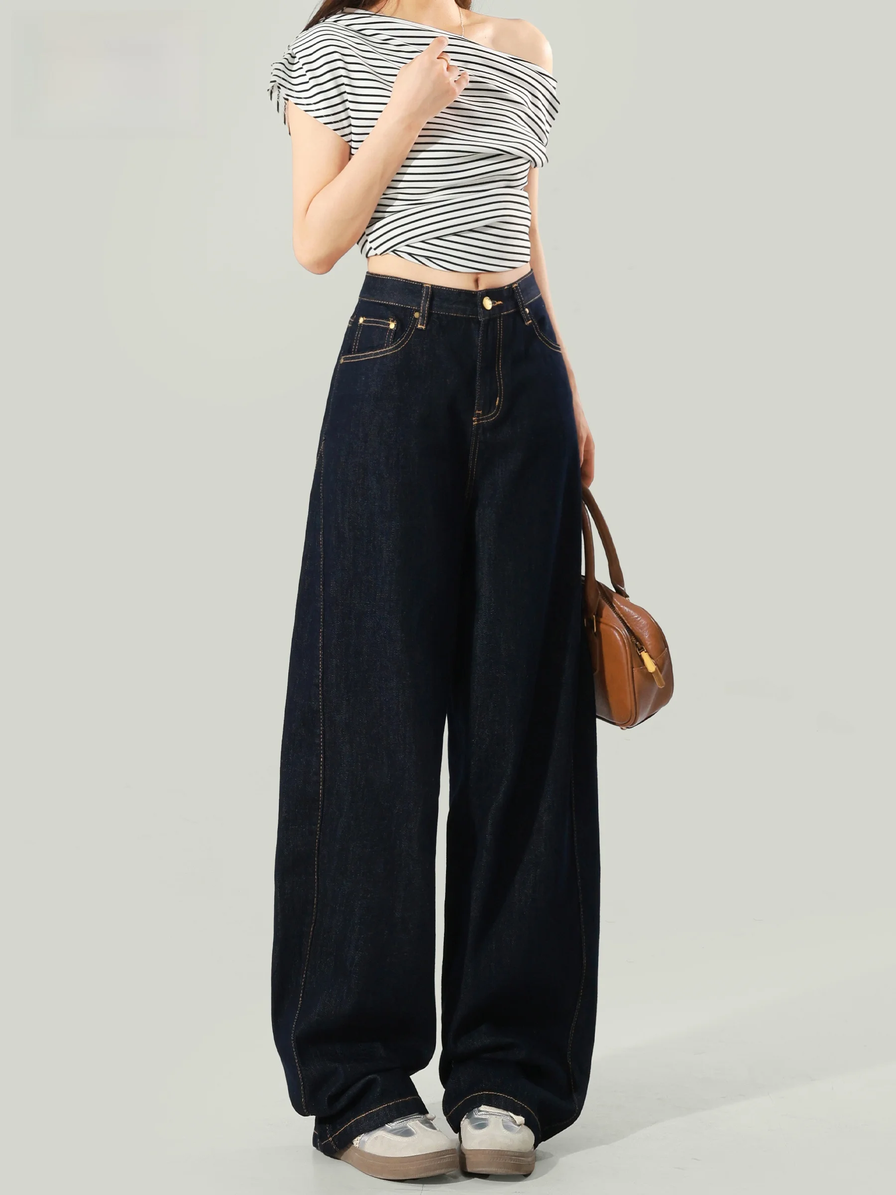 Deep Blue American High Waist Knife Denim Pants Women's Summer New Loose Slimming Draping Wide Leg Pants Casual Style
Deep Blue American High Waist Knife Denim Pants Women's Summer New Loose Slimming Draping Wide Leg Pants Casual Style