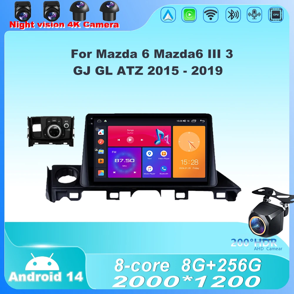 Android 14 For Mazda 6 Mazda6 III 3 GJ GL ATZ 2015 - 2019 Car Radio Wireless Carplay Multimedia Player 5G Wifi IPS LED 2 DIN GPS
Android 14 For Mazda 6 Mazda6 III 3 GJ GL ATZ 2015 - 2019 Car Radio Wireless Carplay Multimedia Player 5G Wifi IPS LED 2 DIN GPS