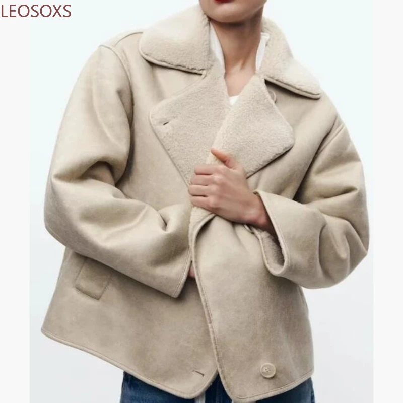 Lamb Fur Collar Double-Sided Jacket Women's Loose Fit Outerwear Spring Hot Sale Of The Season New Style Spicy Girl Leather Fur
Lamb Fur Collar Double-Sided Jacket Women's Loose Fit Outerwear Spring Hot Sale Of The Season New Style Spicy Girl Leather Fur