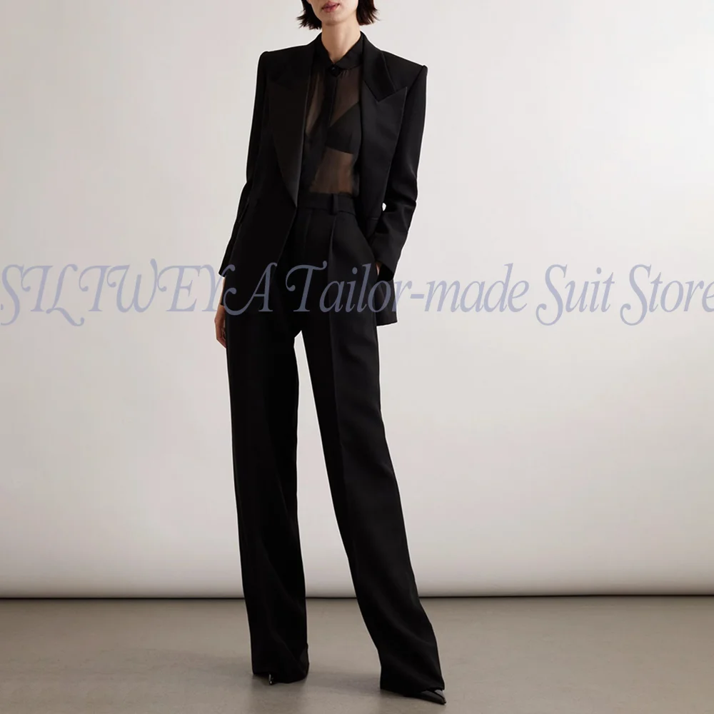 Black Smart Casual Female Suit 2 Pieces Jacket Pants Fashion Trousers High-end Office Lady Chic Outfits Trajes De Mujer Elegante
Black Smart Casual Female Suit 2 Pieces Jacket Pants Fashion Trousers High-end Office Lady Chic Outfits Trajes De Mujer Elegante