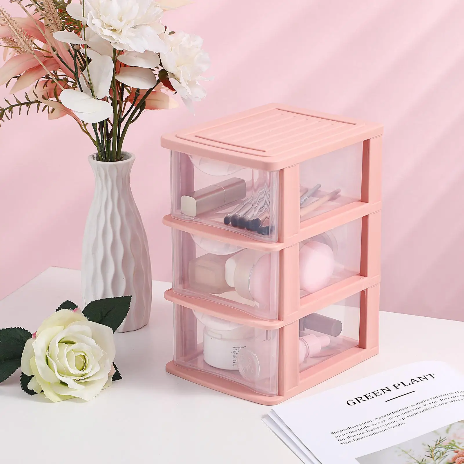 Plastic Drawer Desktop Storage Case Tabletop Container 3 Layers Pink Transparent Dustproof Makeup Case Desktop
Plastic Drawer Desktop Storage Case Tabletop Container 3 Layers Pink Transparent Dustproof Makeup Case Desktop