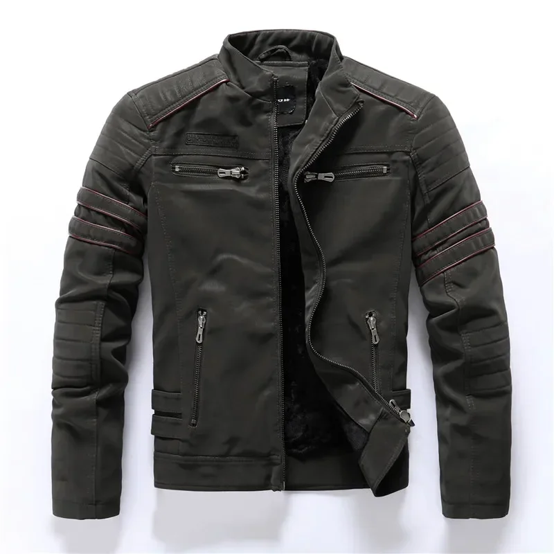 Male Zipper Autumn Outwear Leather Jacket Winter Motorcycle PU Leather Jacket Men Vintage Fleece Warm Multi-pocket Leather Coat
Male Zipper Autumn Outwear Leather Jacket Winter Motorcycle PU Leather Jacket Men Vintage Fleece Warm Multi-pocket Leather Coat