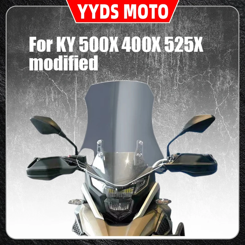For KY 500X 400X 525X modified windshield with raised windshield and transparent imported front windshield
For KY 500X 400X 525X modified windshield with raised windshield and transparent imported front windshield
