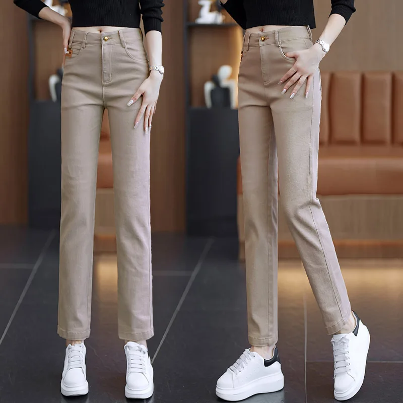 Fall Western Style All-Matching Solid Color Cropped Pants Korean Style High Waist Age Reducing Straight-Leg Pants
Fall Western Style All-Matching Solid Color Cropped Pants Korean Style High Waist Age Reducing Straight-Leg Pants