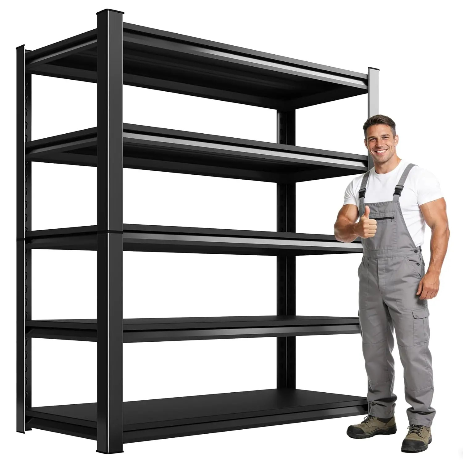 5-Tier Heavy Duty Metal Storage Shelf 2000LBS Adjustable Garage Warehouse Basement Closet 72x46x19.6in, Custom
5-Tier Heavy Duty Metal Storage Shelf 2000LBS Adjustable Garage Warehouse Basement Closet 72x46x19.6in, Custom