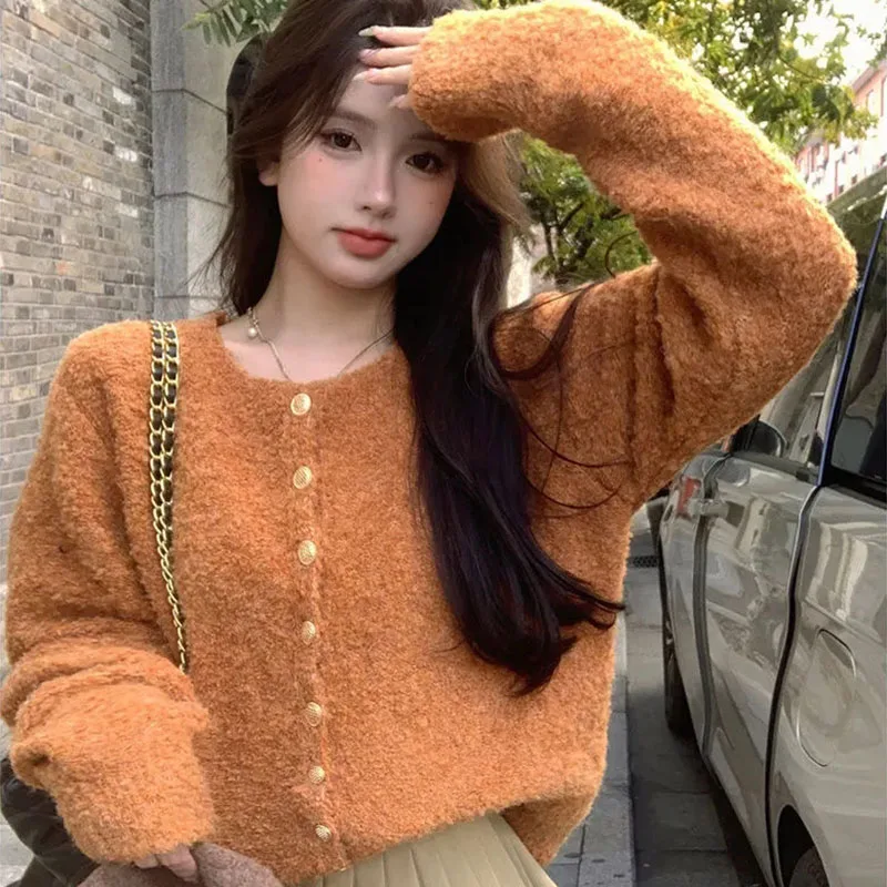 GIDYQ Korean Soft Sweaters Women Sweet Loose O Neck Long Sleeve Cardigan Vintage Casual Single Breasted Thin Knitted Tops Autumn
GIDYQ Korean Soft Sweaters Women Sweet Loose O Neck Long Sleeve Cardigan Vintage Casual Single Breasted Thin Knitted Tops Autumn