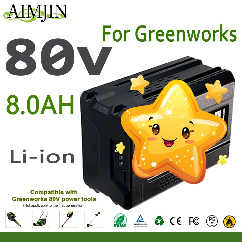 Applicable Greenworks PRO Li-ion Battery 80V 8000mAh Replacement Battery,GBA80150 GBA80150 GBA80200 GBA80250 GBA80300 GBA80500
Applicable Greenworks PRO Li-ion Battery 80V 8000mAh Replacement Battery,GBA80150 GBA80150 GBA80200 GBA80250 GBA80300 GBA80500