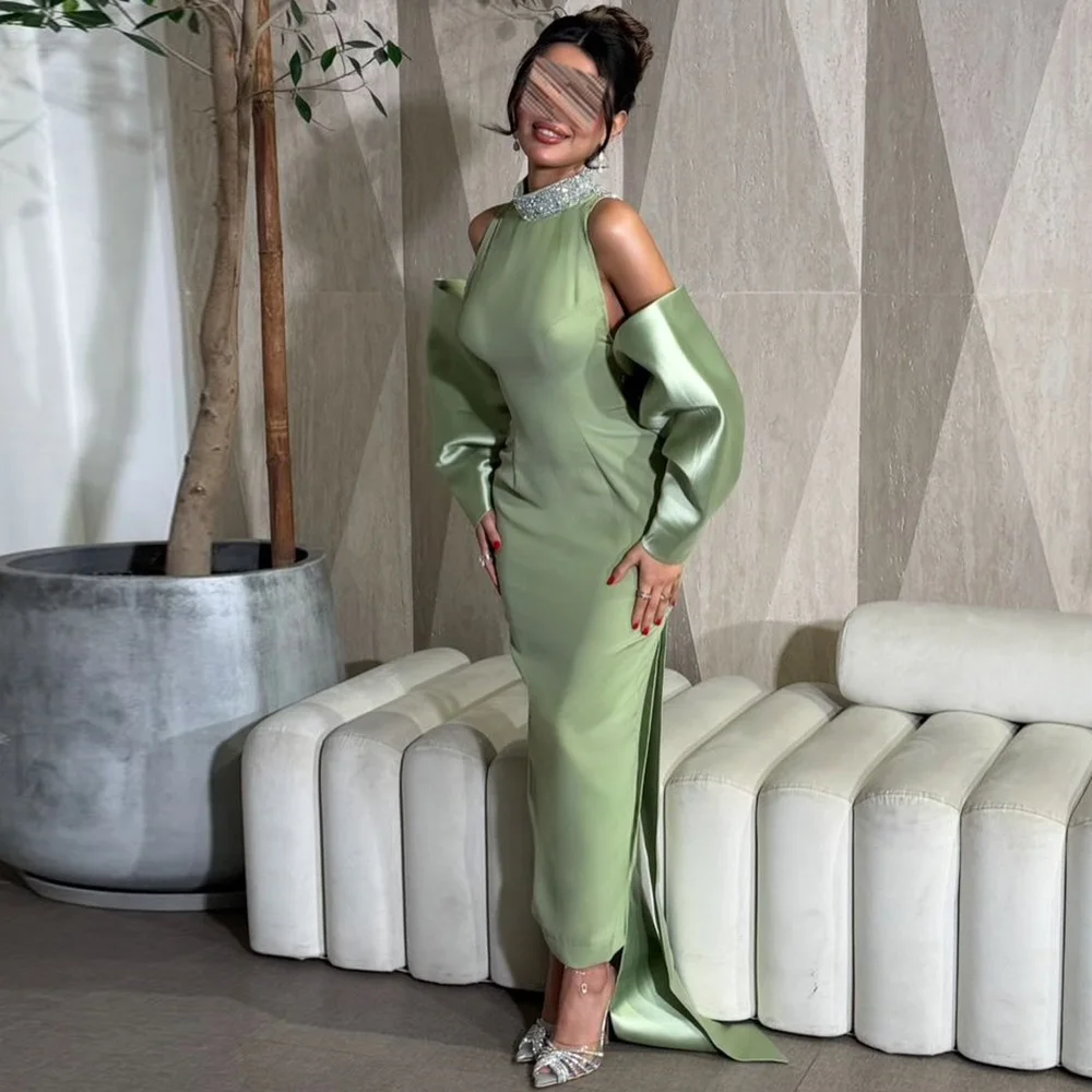 Classy Women's Cocktail Dresses 2025 Jersey Sheath/Column Celebrity Dress Green Turtleneck Beads Bow Draped Prom Dresses Midi
Classy Women's Cocktail Dresses 2025 Jersey Sheath/Column Celebrity Dress Green Turtleneck Beads Bow Draped Prom Dresses Midi
