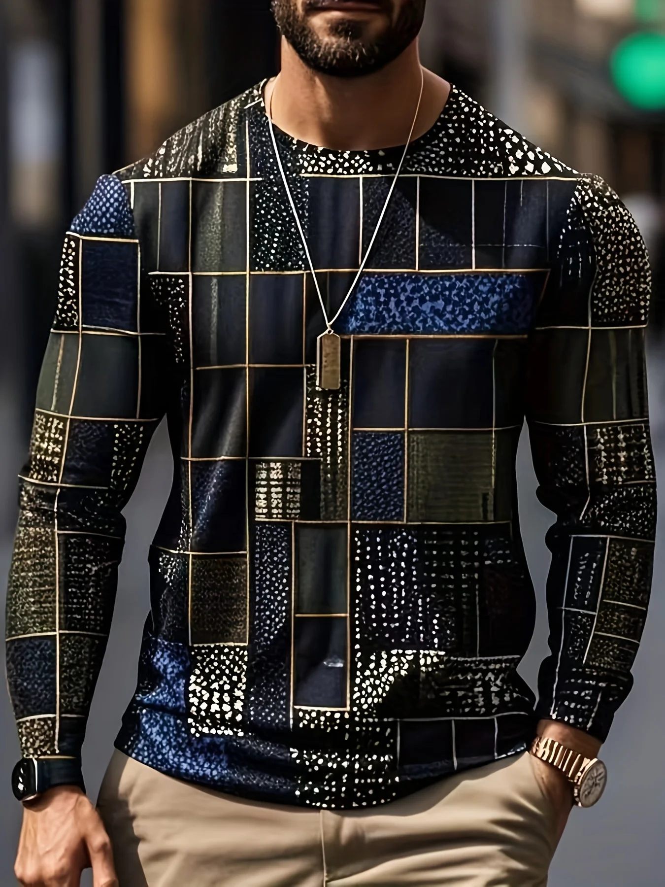 Men's Casual Long Sleeve Crewneck Sweatshirt , Regular Fit for Spring/Autumn, Trendy Gift for Him, Abstract Design,
Men's Casual Long Sleeve Crewneck Sweatshirt , Regular Fit for Spring/Autumn, Trendy Gift for Him, Abstract Design,