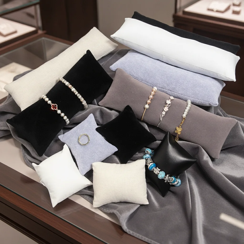 Jewelry Pillow Stand Velvet PU Leather Holder Organizer Bracelet Case Bangle Anklet Watch Display Photography Prop Wholesale
Jewelry Pillow Stand Velvet PU Leather Holder Organizer Bracelet Case Bangle Anklet Watch Display Photography Prop Wholesale