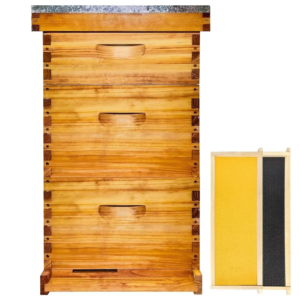 Gold Standard 10 Frame Bee Hive Beeswax Coated Includes Beehive Frames and Foundations (2 Deep Boxes & 1 Medium Box)
Gold Standard 10 Frame Bee Hive Beeswax Coated Includes Beehive Frames and Foundations (2 Deep Boxes & 1 Medium Box)