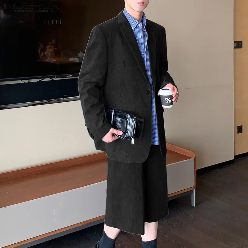 INCERUN Men Sets Solid Color Autumn 2025 Loose Lapel Long Sleeve Blazer & Calf-length Pants 2PCS Streetwear Men's Casual Suits
INCERUN Men Sets Solid Color Autumn 2025 Loose Lapel Long Sleeve Blazer & Calf-length Pants 2PCS Streetwear Men's Casual Suits