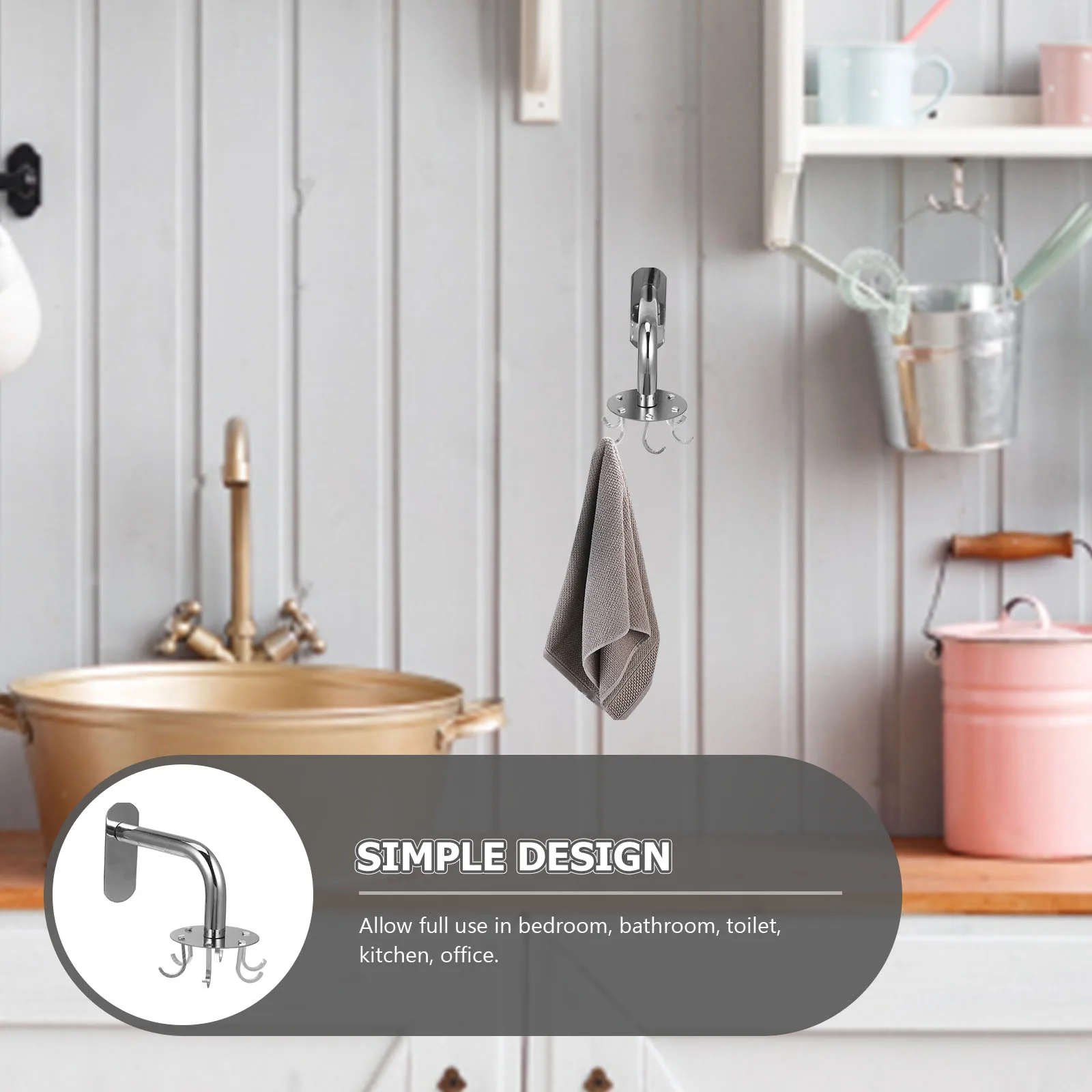 Stainless Steel Hooks Wall Hanger for Kitchen Bathroom Rotating Towel Rack No Punching Durable Home Storage
Stainless Steel Hooks Wall Hanger for Kitchen Bathroom Rotating Towel Rack No Punching Durable Home Storage