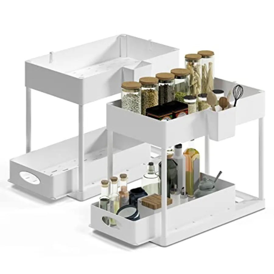 Under Sink Organizers and Storage Bathroom Cabinet Organizer, Sink Shelf with Utility Hooks and Side Caddy for Under Cabinet St
Under Sink Organizers and Storage Bathroom Cabinet Organizer, Sink Shelf with Utility Hooks and Side Caddy for Under Cabinet St