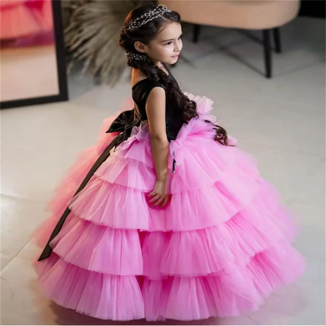 Customized Flower Girl Dresses Black PinkTulle Tiered With Bow Sleeveless For Wedding Birthday Banquet Banquet Princess Gown
Customized Flower Girl Dresses Black PinkTulle Tiered With Bow Sleeveless For Wedding Birthday Banquet Banquet Princess Gown