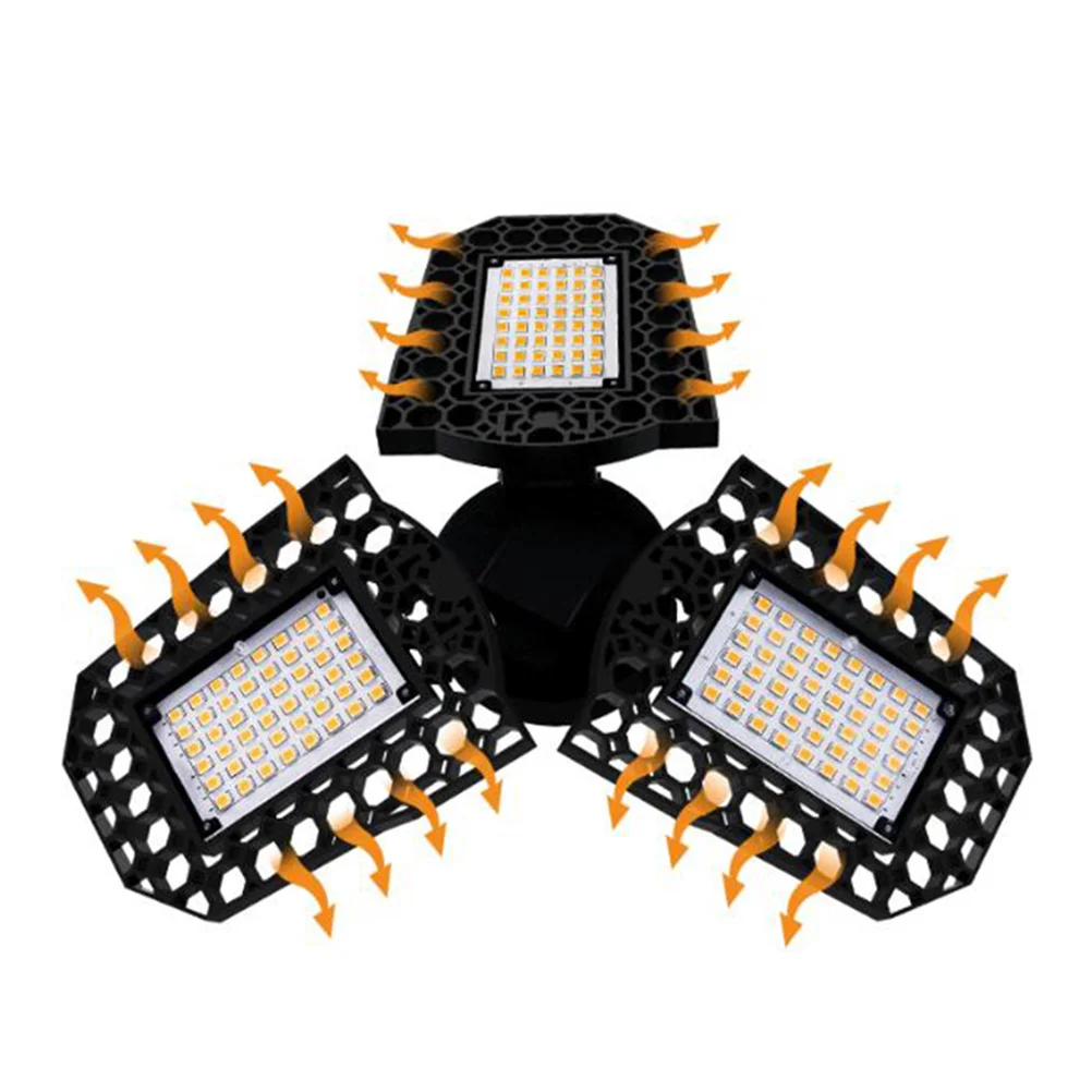 LED Deformation Garage Light Three-Leaf Folding 60W White Adjustable Ceiling Lamp for Industrial Lighting
LED Deformation Garage Light Three-Leaf Folding 60W White Adjustable Ceiling Lamp for Industrial Lighting