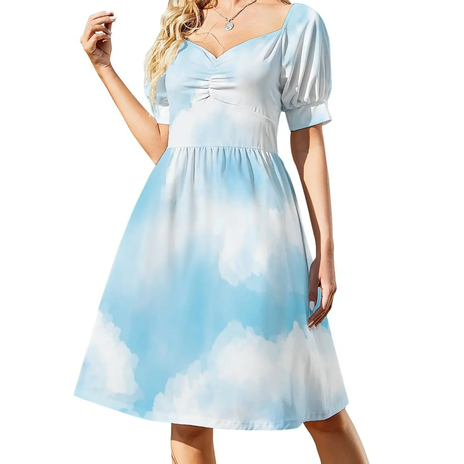 Watercolor Sky and Clouds Short-Sleeved Dress sexy short dresses daring luxury woman party dress
Watercolor Sky and Clouds Short-Sleeved Dress sexy short dresses daring luxury woman party dress