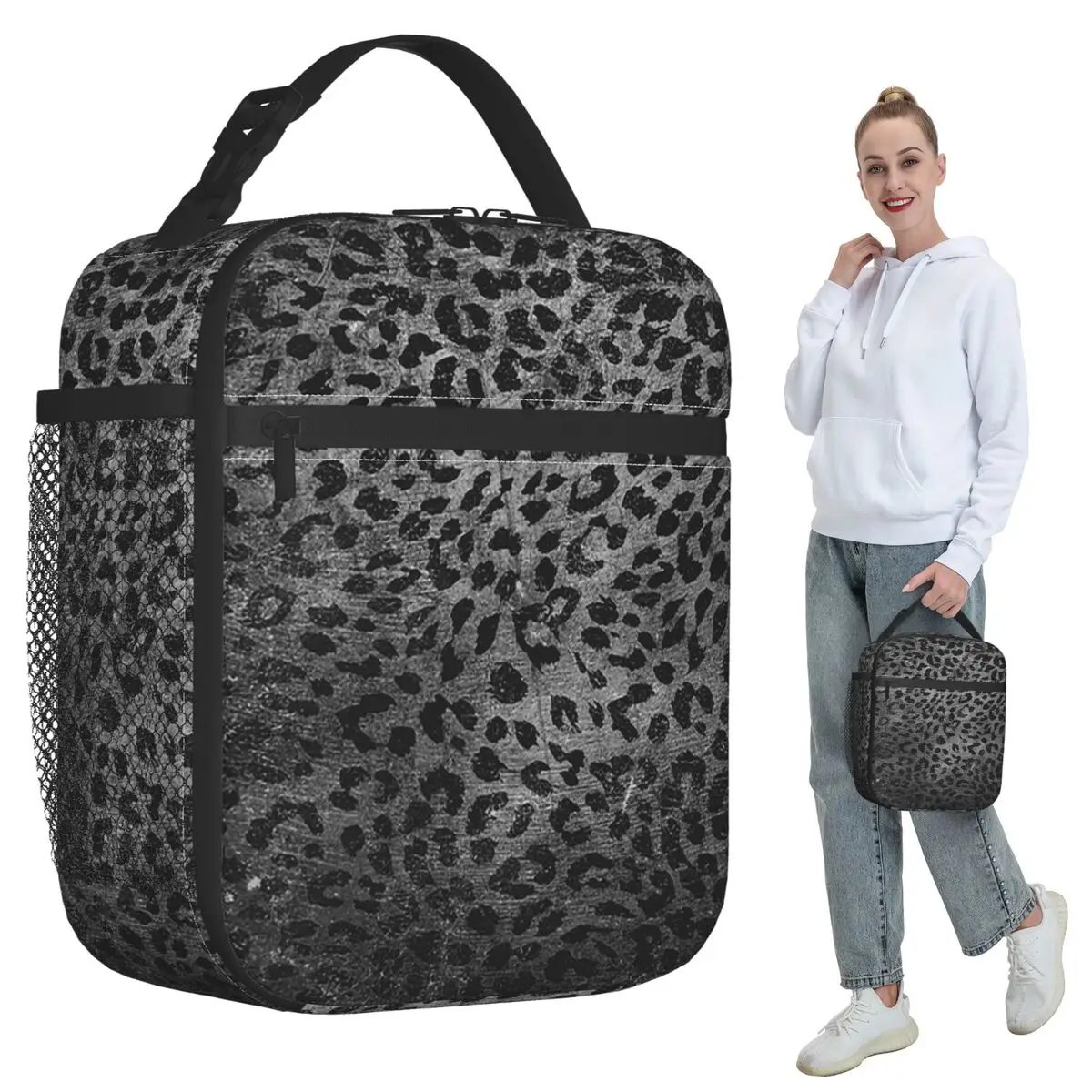 Black Leopard Animal Skin Insulated Lunch Bag for Kids School Cooler Thermal Food Box Tote Leakproof Lunch Boxes Container
Black Leopard Animal Skin Insulated Lunch Bag for Kids School Cooler Thermal Food Box Tote Leakproof Lunch Boxes Container