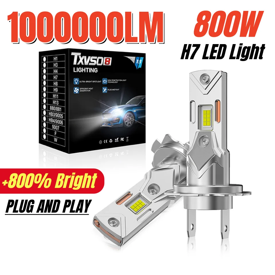 H7 Headlight Bulbs Laser Chip Car Fog Light 6000K Bright High Power Auto Led Headlamp Lamp Driving Lamps DRL Vehicle Light 800w
H7 Headlight Bulbs Laser Chip Car Fog Light 6000K Bright High Power Auto Led Headlamp Lamp Driving Lamps DRL Vehicle Light 800w