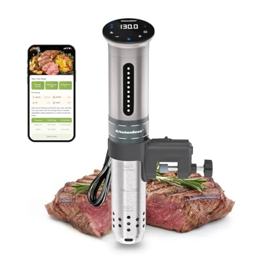 Wifi Sous Vide Cooker: Ultra-quiet Sous Vide Machine Immersion Circulator APP Control 1100W IPX7 Waterproof Sous-vide Precision
Wifi Sous Vide Cooker: Ultra-quiet Sous Vide Machine Immersion Circulator APP Control 1100W IPX7 Waterproof Sous-vide Precision