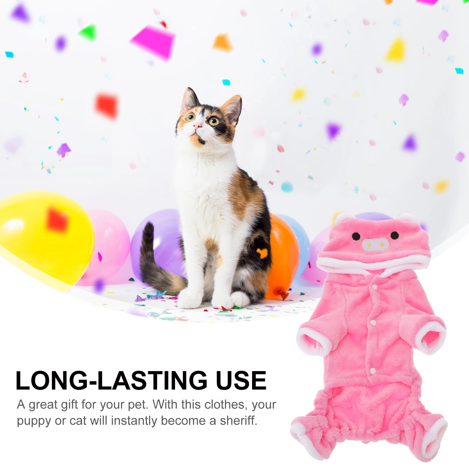 Dog Transforming Costume Pink Pig Outfit Halloween Funny Cute Pet Clothes Puppy Cat Sheriff Button Design Easy On Off
Dog Transforming Costume Pink Pig Outfit Halloween Funny Cute Pet Clothes Puppy Cat Sheriff Button Design Easy On Off