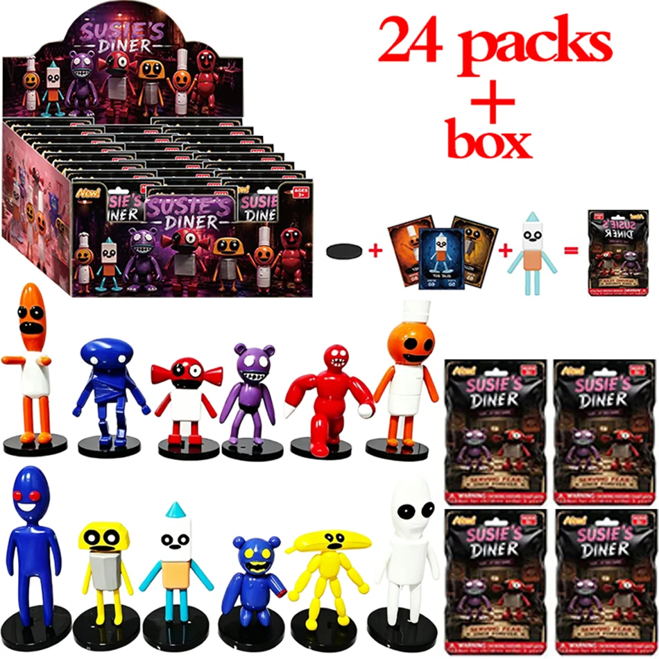 24PCS/set Horror Game Suzy's Restaurant Action Figures Blind Box PVC Material Toys Collectible Desktop Model Toy Surprise gifts
24PCS/set Horror Game Suzy's Restaurant Action Figures Blind Box PVC Material Toys Collectible Desktop Model Toy Surprise gifts