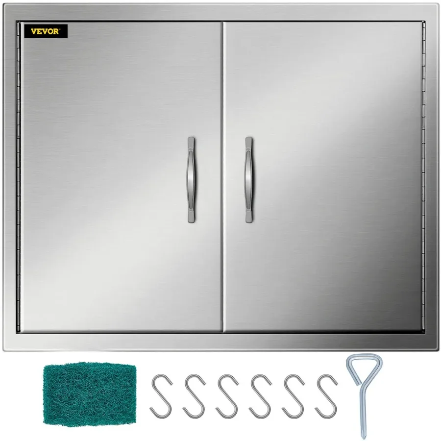 Outdoor Kitchen Access 30.5X 21 Wall Construction Stainless Steel Flush Mount for BBQ Island 30.5inch x 21inch Double Door
Outdoor Kitchen Access 30.5X 21 Wall Construction Stainless Steel Flush Mount for BBQ Island 30.5inch x 21inch Double Door