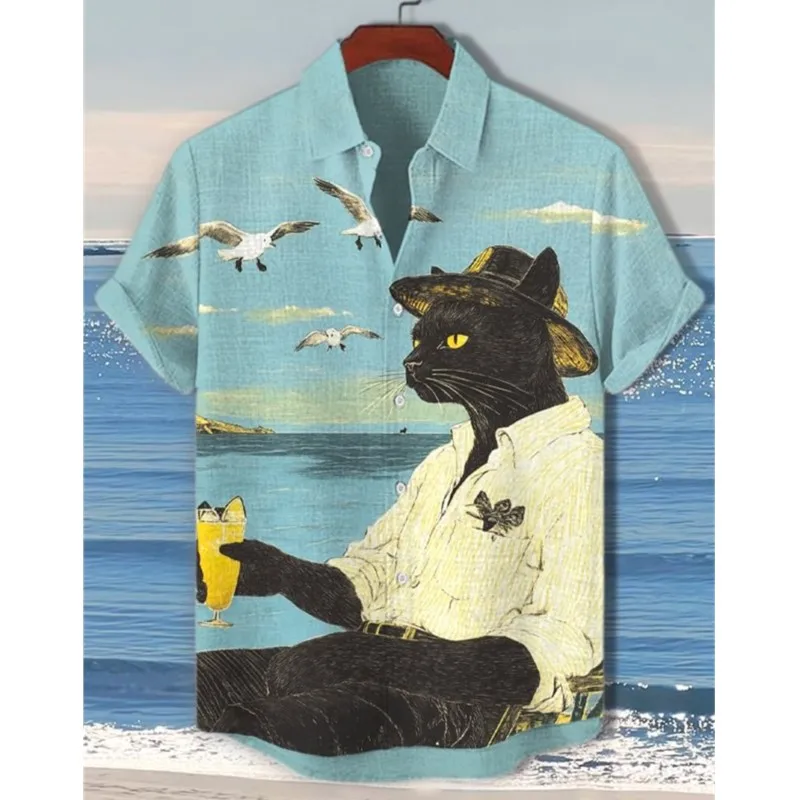 2025 Summer Men's Cartoon Anime Cat Theme Short Sleeve Shirt Top Fashion Leisure Vacation Street Wear Hawaiian Shirt
2025 Summer Men's Cartoon Anime Cat Theme Short Sleeve Shirt Top Fashion Leisure Vacation Street Wear Hawaiian Shirt