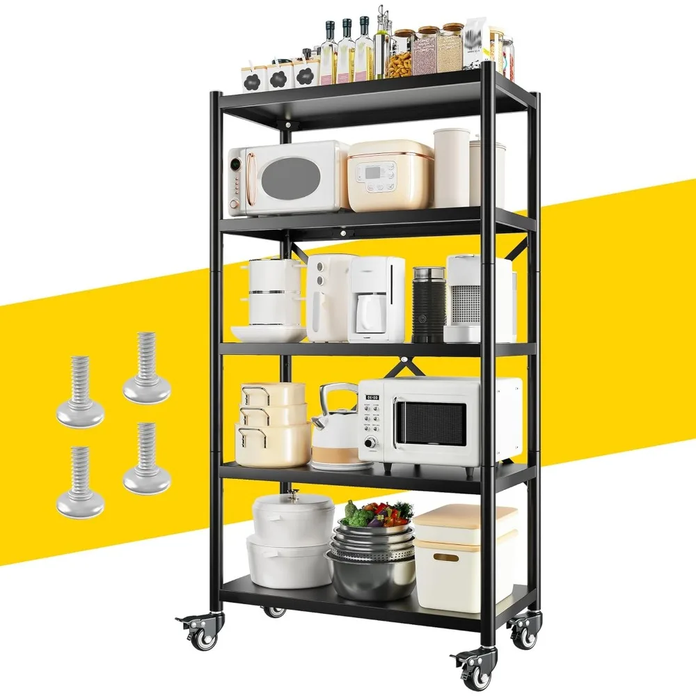 Wire Shelving Unit with Wheels, Adjustable 5 Tier Heavy Duty Metal Shelving for Kitchen Pantry and Laundry
Wire Shelving Unit with Wheels, Adjustable 5 Tier Heavy Duty Metal Shelving for Kitchen Pantry and Laundry