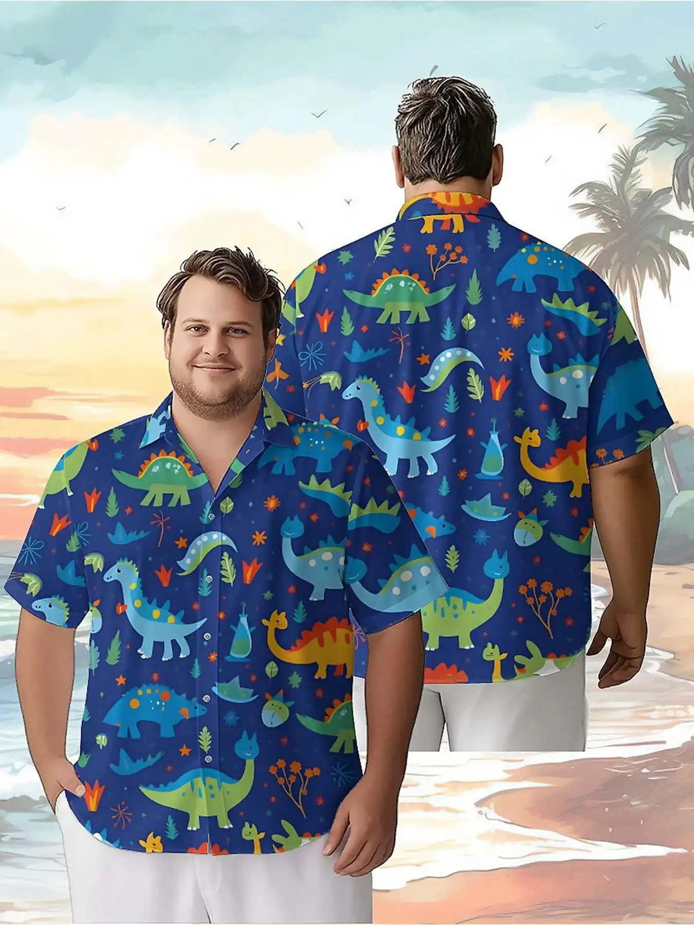Men's Plus Size Hawaiian Shirts Dinosaur Park pattern, Button Up Shirts, Unisex Casual Clothing, Summer Tops
Men's Plus Size Hawaiian Shirts Dinosaur Park pattern, Button Up Shirts, Unisex Casual Clothing, Summer Tops